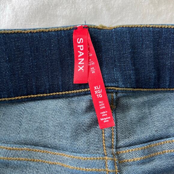 SPANX Midnight Shade Flare Denim Stretch High Rise Jeans, Size XL Tall - Picture 10 of 13